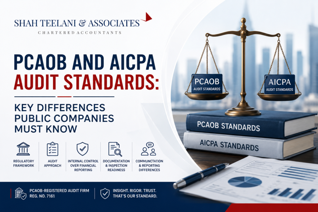 PCAOB and AICPA audit standards comparison — Shah Teelani & Associates