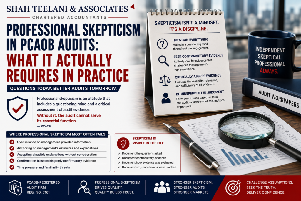 Professional skepticism PCAOB — Shah Teelani & Associates