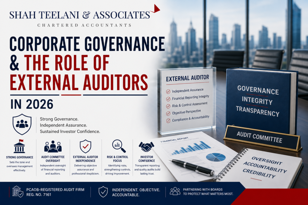 Corporate governance and external auditors — Shah Teelani & Associates