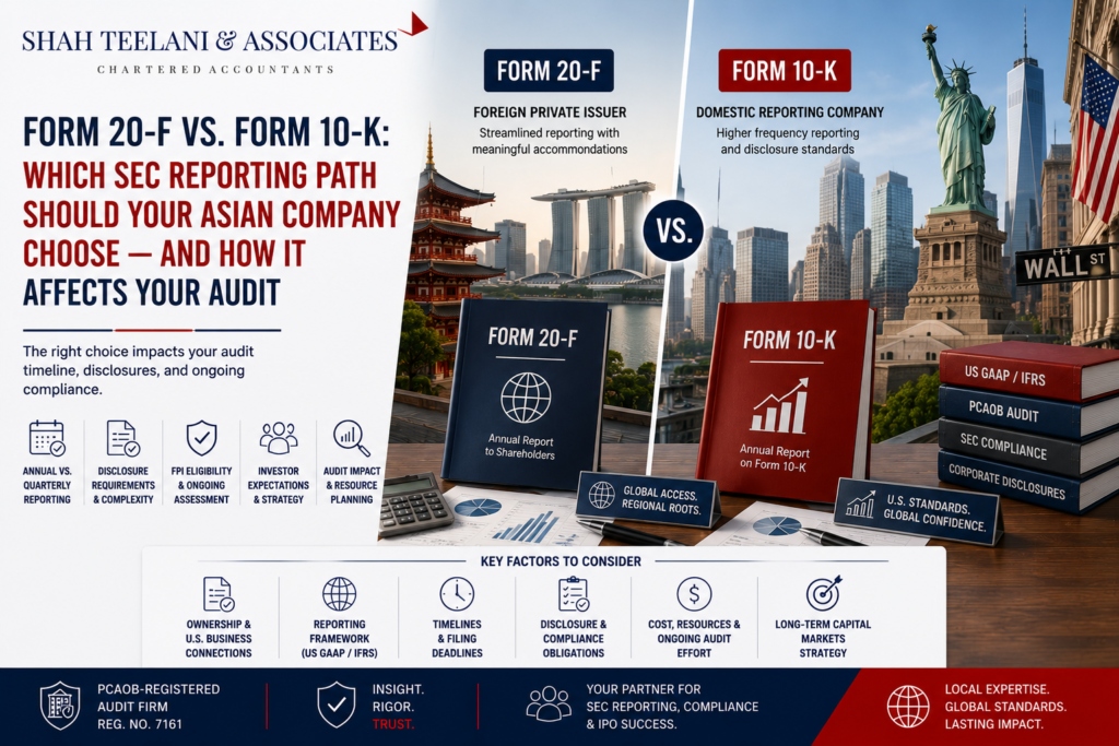 Form 20-F vs Form 10-K SEC reporting and PCAOB audit comparison for Asian companies